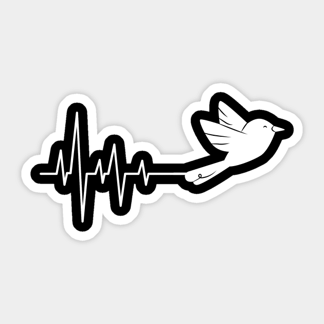 White Pigeon Heartbeat Sticker by Shiva121